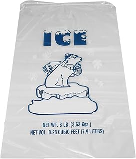 Inno-Pak 368309990 Drawstring Ice Bag, Polar Bear, 8lb, 18" x 12" (Pack of 500)