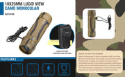 Lucid 10x25 Monocular Binocular (Camouflage) by Barska – Rubber, Camouflage, Model AA10194