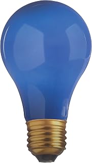 Satco S6092 25 Watt A19 Incandescent Light Bulb, Ceramic Blue