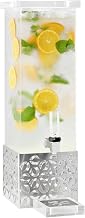 Rosseto LD160 Iris Rectangle Stainless Steel and Acrylic Beverage Dispenser, 1 gal, Grey