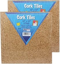 Natural Cork Tiles, 12" x 12", 4 Per Pack, 2 Packs