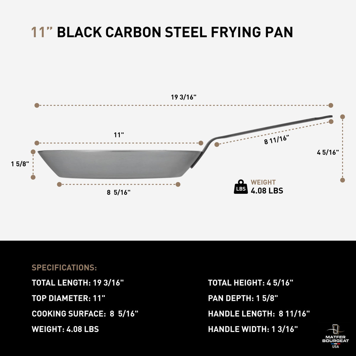 Matfer 11" / Gray / Frying Pan Woks & Stir-Fry Pans