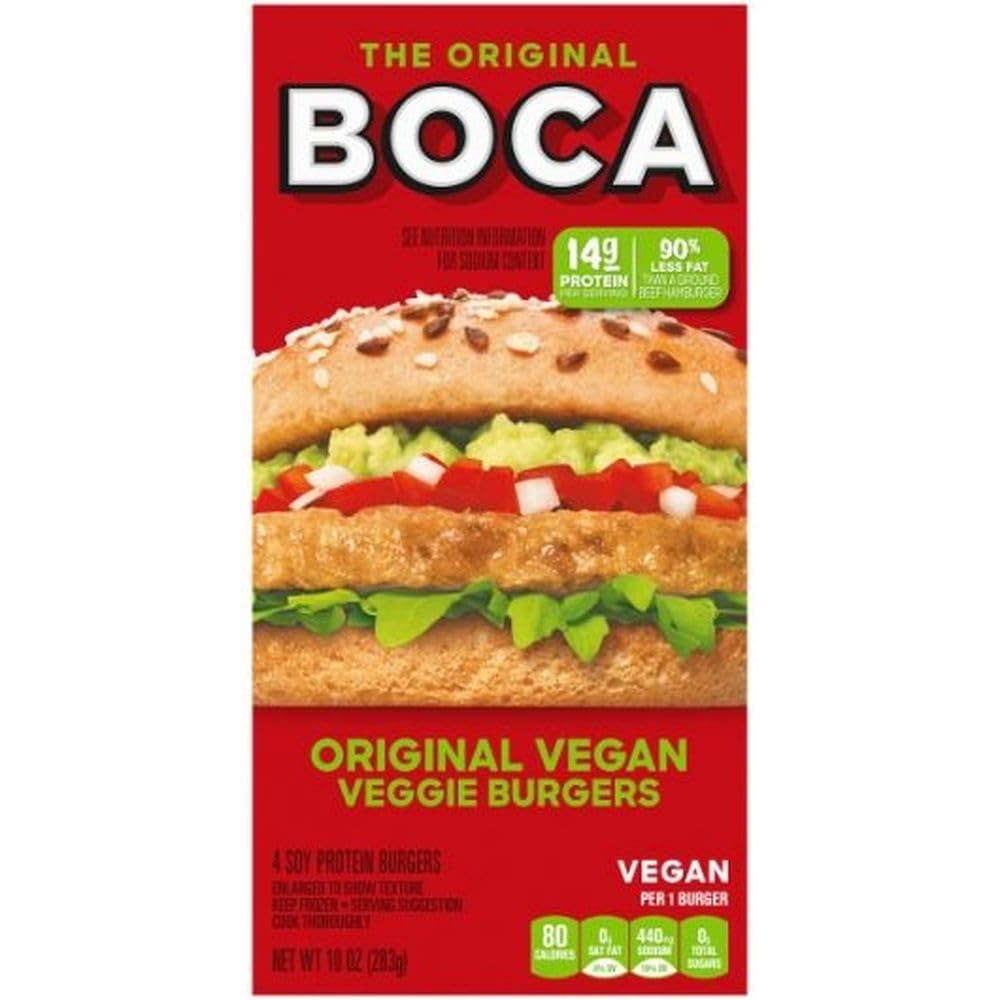 Original Vegan Veggie Burgers by Boca – 10 Fl Oz (Pack of 12), Pack of 12