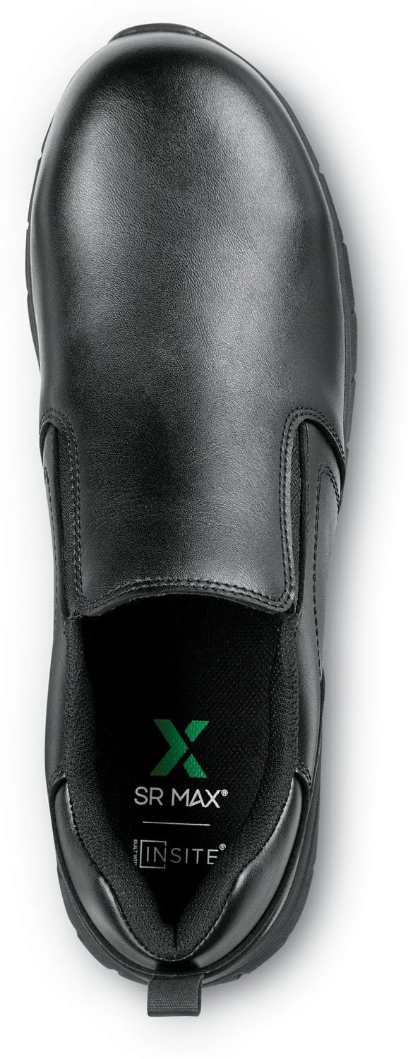 Men's Black Kinston MaxTrax Steel Toe SRO Slip-On Oxford (10.5 M) by SR Max – 10.5, Black, Model SRM4100