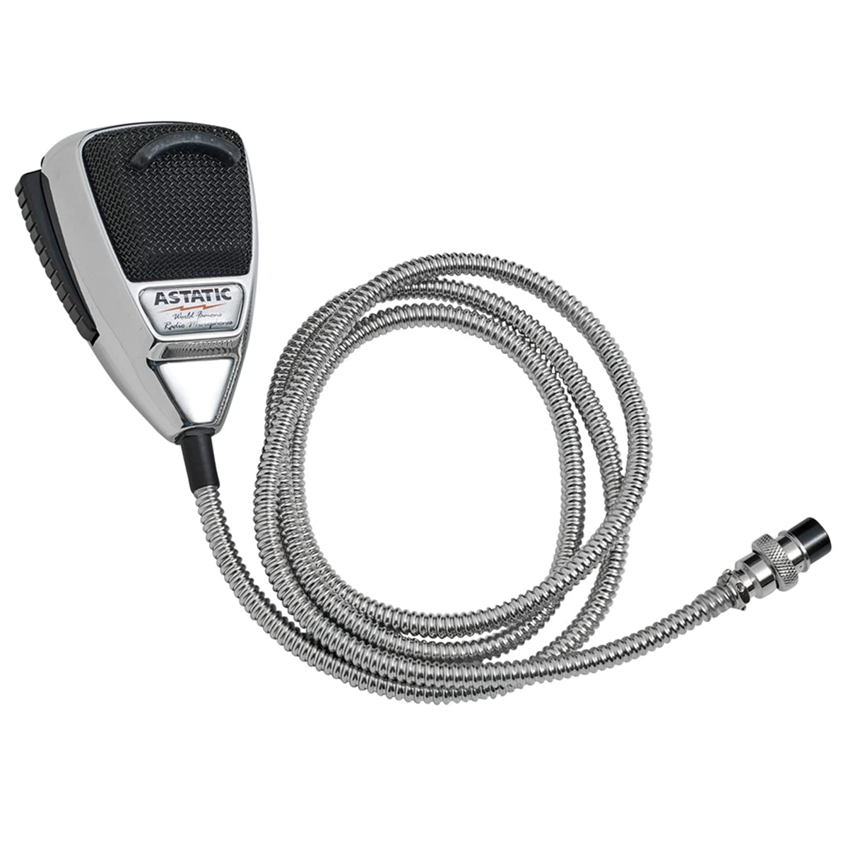 Noise Cancelling 4-Pin Cb Mic Chrome by Astatic – 25.75 cubic inches, Stainless Steel, Silver, Model 302-10187