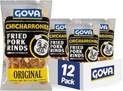 Goya Foods Chicharrones, Fried Pork Rinds, 3 Ounce (Pack of 12)