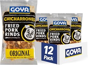Goya Foods Chicharrones, Fried Pork Rinds, 3 Ounce (Pack of 12)