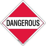 Labelmaster Z-EZ1 Dangerous Hazmat Placard, Worded, E-Z Removable Vinyl (Pack of 25)