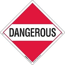 Labelmaster Z-EZ1 Dangerous Hazmat Placard, Worded, E-Z Removable Vinyl (Pack of 25)