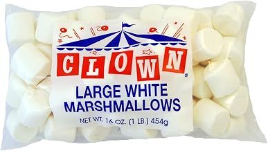 Large White Marshmallows | 12 Count / 1 lb Packages | Fat Free by Clown Global Brands – 16 Ounces, Pack of 12