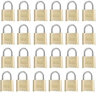 Master Lock 175D Resettable Set-Your-Own Combination Lock, Die-Cast, with 1-inch Shackle, 24-Pack