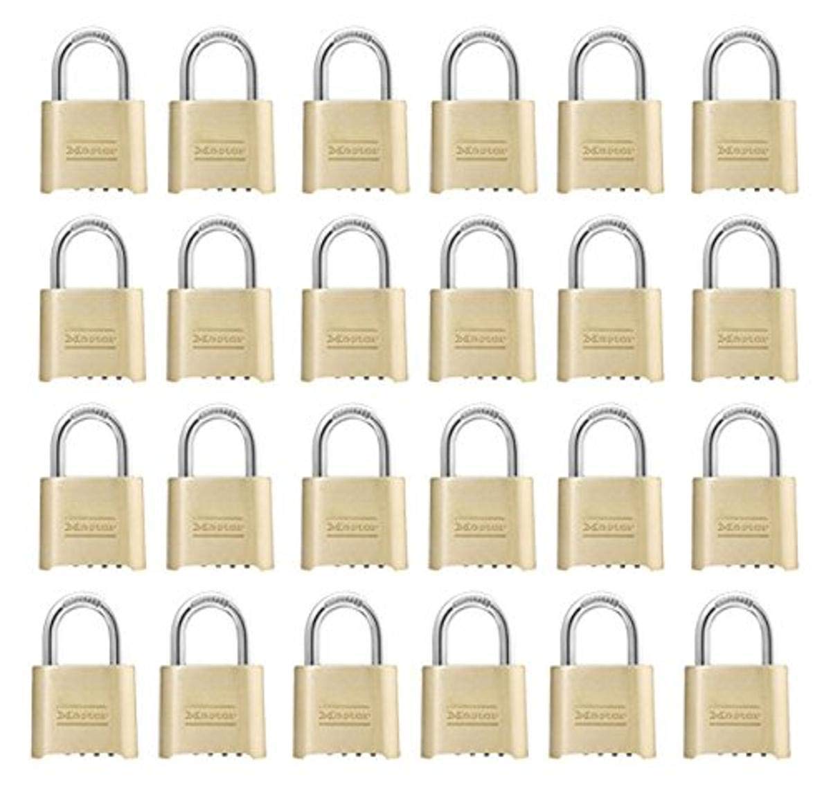 Resettable Set-Your-Own Combination Lock by Master Lock – 24 Pack, brass, hardened steel, Brass, Pack of 24, Model 175D