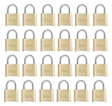 Resettable Set-Your-Own Combination Lock by Master Lock – 24 Pack, brass, hardened steel, Brass, Pack of 24, Model 175D