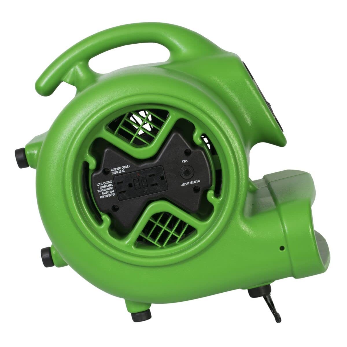X-600A 1/3 HP 2400 CFM 3 Speed Air Mover by XPOWER – 15.67"L x 15.9"W x 16.33"H, Plastic, Green, Model X-600A-Gr