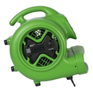 X-600A 1/3 HP 2400 CFM 3 Speed Air Mover by XPOWER – 15.67"L x 15.9"W x 16.33"H, Plastic, Green, Model X-600A-Gr