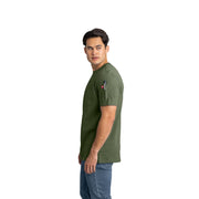 Men's Short Sleeve Heavyweight Slim Fit Cotton T-Shirt by Red Kap – Cotton, Heather Dark Forest, Model S5K6HD SS S