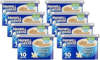 MAXWELL HOUSE International Cafe Decaffeinated Sugar Free French Vanilla, 4 OZ (Pack of 8)