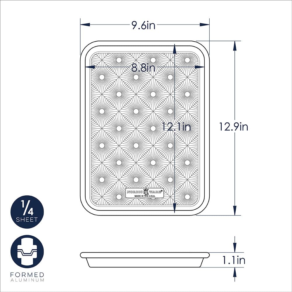 Naturals Vintage Starburst Quarter Sheet by Nordic Ware – Quarter Sheet, Aluminum, Natural, Model 45360