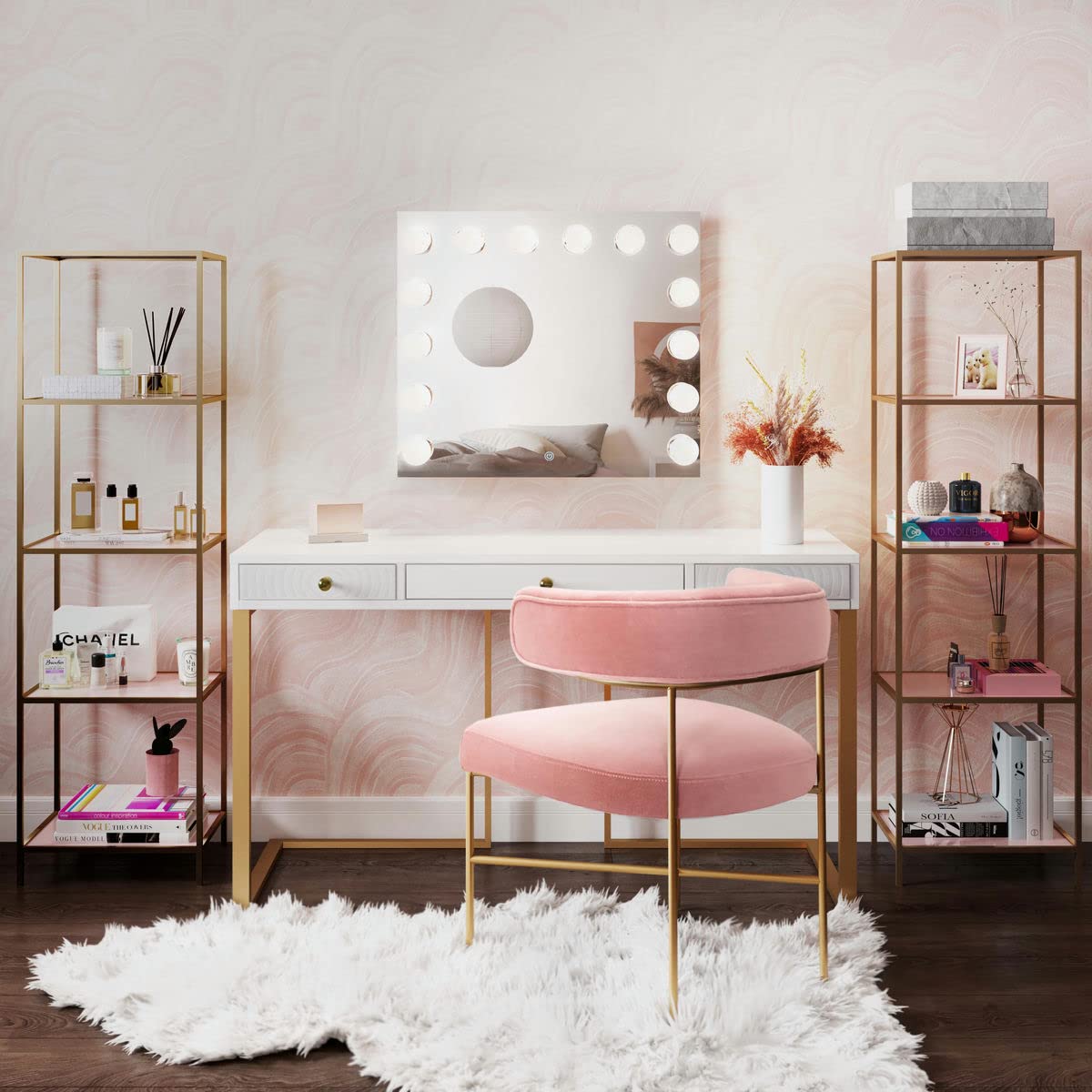 TOV Furniture 25.6"L x 22.5"W / Mirror / Classic Vanities & Vanity Benches