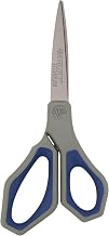 Westcott 8" Titanium Bonded Straight Geo Handle Scissors, Gray/Blue | Titanium Bonded Blades, Ergonomic Geo Handle for Comfort and Control, Cuts Paper, Cardboard, Fabric