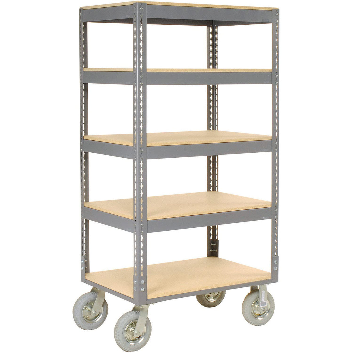 Easy Adjust Boltless 5 Shelf Truck by Global Industrial – 36"L x 18"W x 68"H, 12-Gauge Steel, Gray, Model 585415