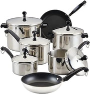 Farberware Classic Series Stainless Steel Pots and Pans Set, 15-Piece