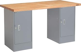 Global Industrial 72" W x 24" D Workbench, 1-3/4" Square Edge Maple Top, Cabinet/Cabinet