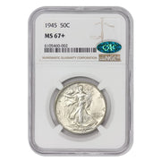 1945 American Silver Walking Liberty Half Dollar MS-67+ $0.50 MS67+ NGC/CAC by MINT STATE GOLD – Silver