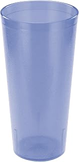 Winco 24 oz Blue Pebbled Plastic Tumbler (Set of 12) | Dishwasher safe, BPA-free, Shatterproof, Secure grip, Jam-free stacking, Great for Water, Juice, Soft Drinks and Cocktails
