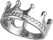 925 Sterling Silver King Crown Men's Ring - Elegant Royal Design