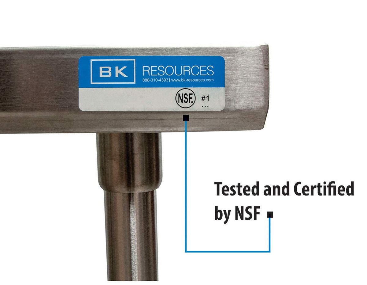 NSF Stainless Steel Table by BK Resource – 48 X 30 Inches, Stainless Steel, Model VTTOB-4830