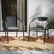 Flash Furniture Grey / Set of 4 / Contemporary Patio Dining Chairs