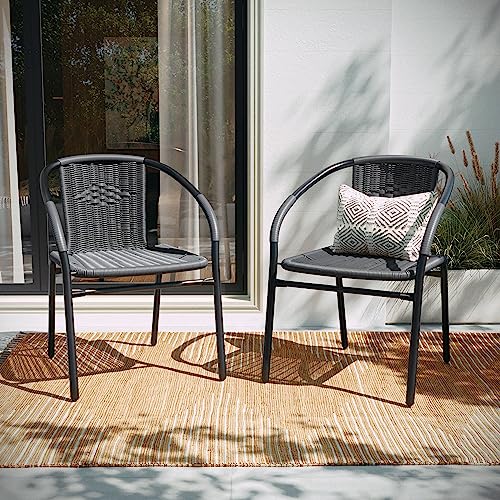 Flash Furniture Grey / Set of 4 / Contemporary Patio Dining Chairs