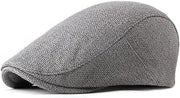Men Newsboy Cap Ivy Cap Straw Weave Linen-Like Cotton Cabbie Newsboy Hat Hunting Cap (Color : C, Size : Adjustable 55-59CM)