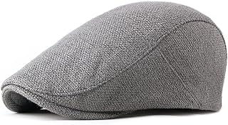 Men Newsboy Cap Ivy Cap Straw Weave Linen-Like Cotton Cabbie Newsboy Hat Hunting Cap (Color : C, Size : Adjustable 55-59CM)