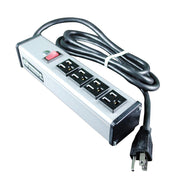 15A, 4 OL,15 FT Cord, GY by Wiremold – 9.25"L x 2"W x 1.75"H, Aluminum, White, Model UL104BD