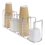 Chrome Cup and Lid Holder by HUBERT – Carbon Steel, Gray