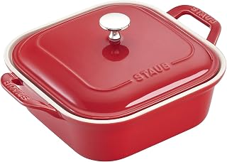 40508-636 STAUB Ceramics Square Covered Baking Dish, 9x9-inch, Cherry