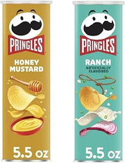 Pringles Potato Chips Flavor Pairing Variety Set 5.5oz - 2 cans (Honey Mustard & Ranch)