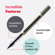 Liquid Ink Rollerball Eye Fine UB-157E Red 0.7mm Box 12 pcs by Uni-Ball – 1 Count (Pack of 12), Plastic Stainless Steel Tungsten Carbide Metal, grey, Model 315176000