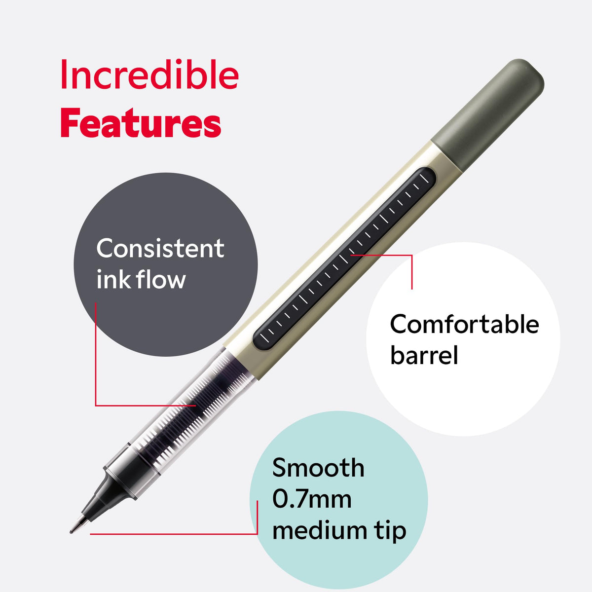 Liquid Ink Rollerball Eye Fine UB-157E Red 0.7mm Box 12 pcs by Uni-Ball – 1 Count (Pack of 12), Plastic Stainless Steel Tungsten Carbide Metal, grey, Model 315176000