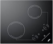 Summit CR2B223G 230V 2-Burner 21" Radiant Cooktop, Black