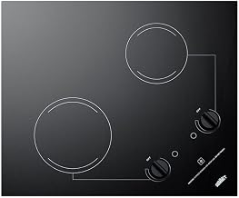Summit CR2B223G 230V 2-Burner 21" Radiant Cooktop, Black