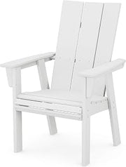 Polywood Modern Curveback Adirondack Dining Chair in White
