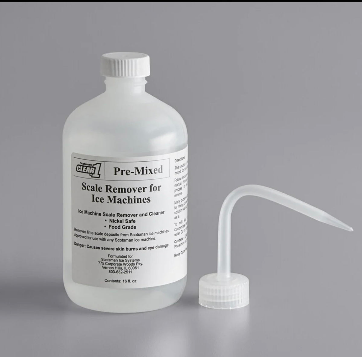 Clear 1 Scale Remover Part by Scotsman – 16 OZ, Plastic, Clear, Model 19-0664-01