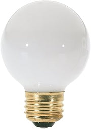 Satco S3828 120V Medium Base 40-Watt G18.5 Light Bulb, Gloss White