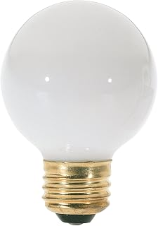 Satco S3828 120V Medium Base 40-Watt G18.5 Light Bulb, Gloss White