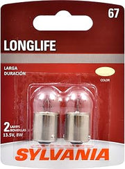 SYLVANIA 67 Long Life Miniature Bulb, (Contains 2 Bulbs)