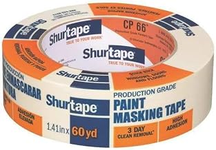 Shurtape CP 66 Contractor Grade, High Adhesion Masking & Painter's Tape, 36mm x 55m, Natural, 1 Roll (102803)