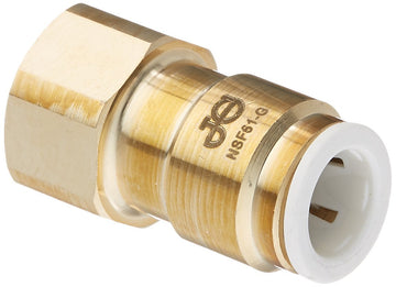 Female Flare Connector by John Guest – 3/8" OD x 3/8", Brass, Copper, Pack of 10, Model MI4512F6SLF